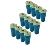 3x 4PK EcoSouLife Reusable Natural Coffee/Tea Drinking Cup 590ml Lime/Turquoise
