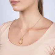 9ct Yellow Gold Fancy Open Circle Pendant, No Chain