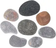 BCOATH Artistic Rocks for Boys and Girls 8pcs Hand-Painted Drawing Stones DIY Polished Pebbles