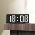 Alarm Clock Snooze Large LED Display Temperature Voice Control Electronic
