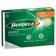 Berocca Energy with 12 Essential Vitamins & Minerals Effervescent Tab (Orange) X 45