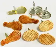 CHICKEN and WAFFLE BRADS Food Scrapbooking Card Making Stamping