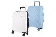 2x Pierre Cardin Inspired Milleni Cabin Luggage Bag 54cm (39L) - Blue & White