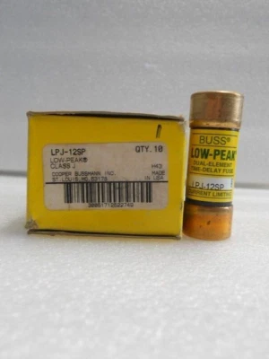 New Lot Bussmann LPJ-12SP 12 Amp Fuses Low-Peak Class J NIB