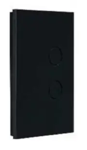 Clipsal SATURN PUSH BUTTON SWITCH 2-Gangs 20A 250V, LED Backlit, Zen Black