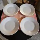 4 POTTERY BARN GABRIELLA WHITE SALAD PLATES 9 1/2" PORTUGAL