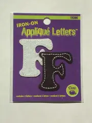Dritz Iron-on Applique Letters (2) Letter F Black And White, NEW
