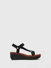Fly London Women's YEFA726FLY Hook & Loop Strap Wedge Sandal