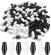 Clasp Bead Barrel Connectors, 100 PCS Black and White Plastic Breakaway Buckle Jewelry Making Kit for Necklace, Bracelet, DIY Craft Making (12 x 28mm/0.47 x 1.1in)