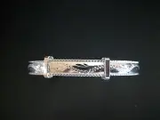 Genuine Solid 925 Sterling Silver Rope Edge Engraved Expanding Bangle For Child