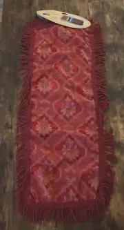Small Table Runner/Scarf 15 x 36" American Home Essentials Red & Gold w/Fringe