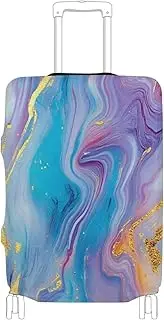 [Joisal] Autumn Forest Deers Luggage Covers Tsa Approved Fit 18-32 Inch Luggage Identifier, Swirly Abstract Colors Purple, M 22-24 in
