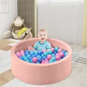 PlayPals Foam Ball Pit Soft Round Ball Pool Playpen Fence with 200 Balls Pink