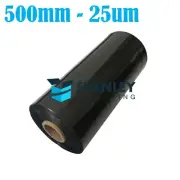Machine Stretch Film 500mm 25UM Pallet Shrink BLACK Wrap 300% Stretch