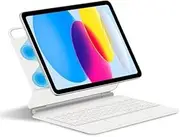 Jarttarn Miaokong Bluetooth Keyboard Case Compatible with IPad Mini 7 (2024) 8.3 Inch Tablet, Intelligent Magnetic Touch Bluetooth Keyboard with Built-in Magnetic Suction (White)