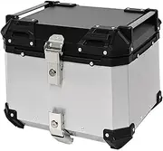 36L General Aluminum Alloy Motorcycle Helmet Box Top Tail Rear Luggage Storage Trunk Planar Motorcycle Trunk Tailstock(Black Lock)
