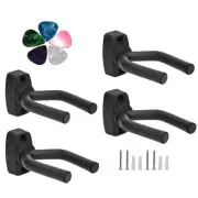 4 Pack Guitar Wall Hanger Stand with 5 Pack Guitar Picks, Violin Wall Hook, M...
