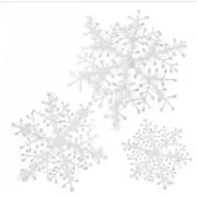 15Pcs Christmas Snowflakes Tree Ornaments Home Party Holiday Festival Decor White 11Cm Seasonal Decorations