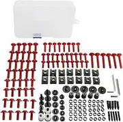Motorcycle Fairing Bolt Kit for Hon┐da for CBR300RR for CBR400 for CBR400R Motorcycle Accessories Complete Full Fairing Bolts Screws Nuts Clips(Red)