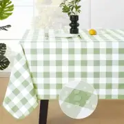 MOSAYT Rectangle Vinyl Tablecloth, 100% Waterproof Buffalo Gingham Plastic Ta...
