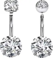 [Heienngy] Piercing Kit 14G Belly Button Ring Nipple Rings Tongue Rings Surgical Stainless Steel 16G Lip Rings Septum Jewelry Nose Septum Rings Eyebrow Rings Horseshoe Ring for Women Men Retainer