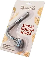 [Levain & Co] Spiral Dough Hook compatible with KitchenAid Artisan/Classic Stand Mixer - Professional 100% Stainless Steel Attachment - Fits Kenwood, AEG, Sunbeam 4.5 & 5qt Tilt-Head Models - Knead Artisan Bread, Pizza & Bagel Dough
