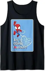 [Marvel] Spider-Man Let's Stick Together Valentine Card Tank Top