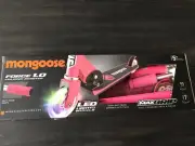 Neon Pink Mongoose Expo Scooter with 12" Wheels - BMX Freestyle, Hand Brake,