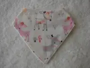 Deer White Bandana Dribble Bibs Cotton Front Towelling Back Handmade