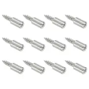 Shelf Support Pegs, 12PCS Screw in Shelf Pins for Bookcase, Cabinet, Silver
