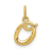 14k Yellow Gold Letter O Initial Charm Bracelet Necklace