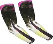 [FHEDVBN] Tropical Palm Tree Arm Sleeves Compression Arm Covers for Men Women Outdoor Sun Sleeves Cooling Sports Sleeve, Black