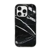 iPhone 16 Pro Impact Ring Stand Case MagSafe Compatible Black marble