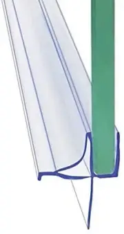 Frameless Shower Door Bottom Seal Shower Sweep with Drip Rail for 3/16-Inch Glas
