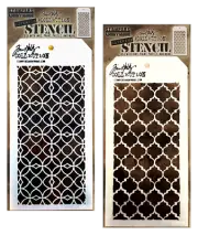 Tim Holtz Mixed Media Layered Stencil Latticework & Moroccan Trellis Pattern Set