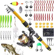Daooibpa Kids Fishing Rod, Youth Beginner Retractable Rod, 71 Inch Pole and Reel Kids Fishing Gear for Boys Girls Youth Kayak Hiking Boat Leisure Camping Travel Saltwater Bank