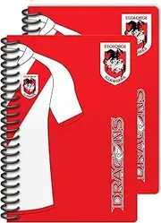 St George Dragons NRL Rugby League Set of 2 Notebooks A5