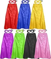 Superhero-Capes and Masks for Adults Bulk, Super Hero Dress Up Costume Gifts for Men Women Role Play Party Favors, 7 Pack