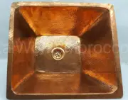 (16"X14") Pyramid Rustic Copper Sink - Hammered Farmhouse Copper Sink Vanity