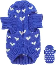 EXAOMBLE Dog Knitted Sweater for Pattern Valentines Day Design Warm Winter Pet Clothes XL Cute and Comfortable Knitwear for Adorable Pets