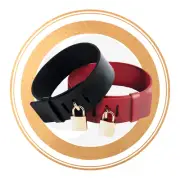 Premium Submissive Leather BDSM Collar Kinky Dominant Training Collar with Lock