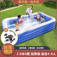 在飛比找momo購物網優惠-四層加厚充氣游泳池 兒童戲水池 大型家庭泳池(260*160