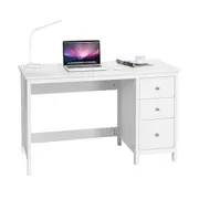 Giantex 3-Drawer Computer Desk Home Office Study Desk Modern Laptop Desk Computer Workstation White