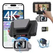 5G WiFi Dash Cam Front and Rear, UHD 4K+1080P, GPS Dashcam with ADAS, STARVIS...