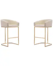 Manhattan Comfort Set of 2 Louvre Bar Stools