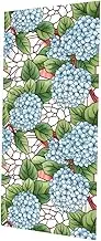 Flower Window Privacy Film Vintage Stained Glass Static Cling for Bathroom Home Removable Decorative Window Cling Non Adhesive Easy Application
