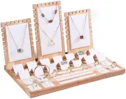 den Strawberry 1 t Multifu tional Combination Panel Jewelry Necklace Tabletop Display Boards Stand (White)