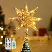 Lewondr Christmas Star Tree Topper, 3D Geometric Star Battery Powered