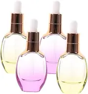 Travel Size Squeezable Refilling Containers 4pcs Liquid Condiment Glass Bottles Random Color