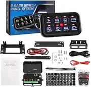 8 Gang Switch Panel, Universal Automatic Dimmable Electronic Relay System, LED Car Circuit Control Box, for Car Pickup Marine Boat Truck UTV SUV